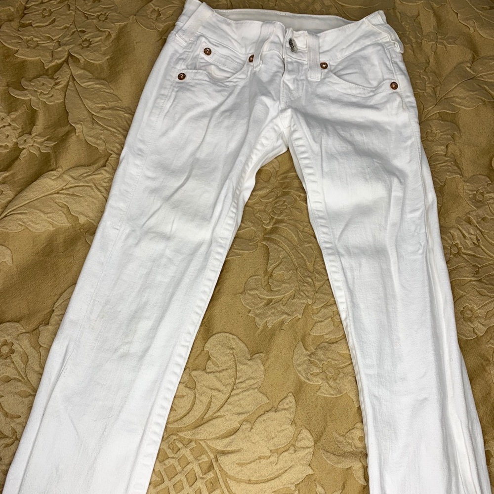 White True Religion Skinny Leg Jeans